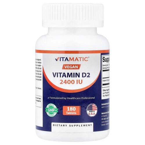 Vitamatic Vegan Vitamin D2 60 Mcg 2 400 Iu 180 Tablets product image