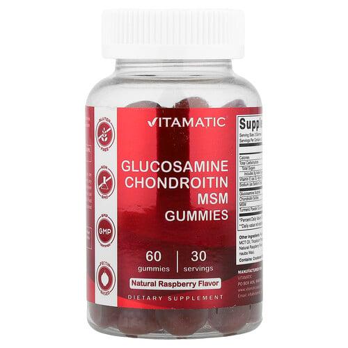 Vitamatic Glucosamine Chondroitin Msm Gummies Natural Raspberry 60 Gummies product image