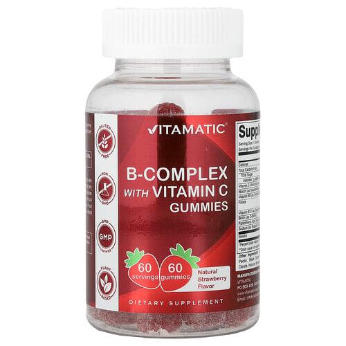 Vitamatic B Complex With Vitamin C Gummies Natural Strawberry 60 Gummies