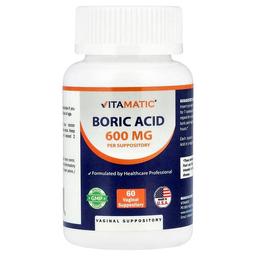 Vitamatic Boric Acid 600 Mg 60 Vaginal Suppositories
