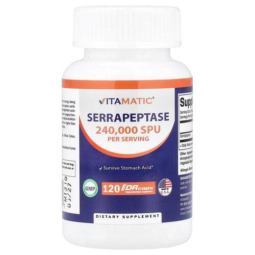 Vitamatic Serrapeptase 120 Drcaps Hypromellose Capsules 120 000 Spu Per Capsule