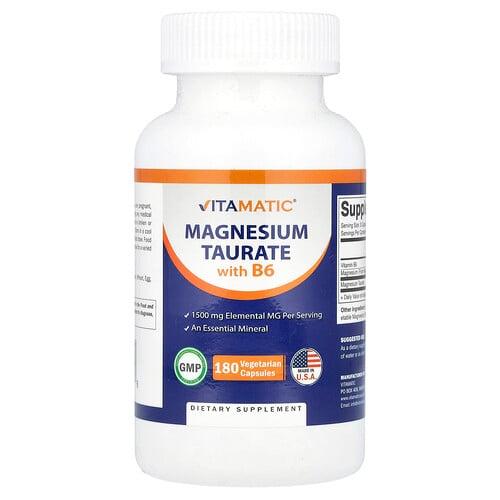 Vitamatic Magnesium Taurate With B6 180 Vegetarian Capsules product image
