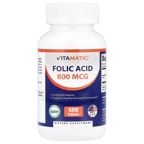 Vitamatic Folic Acid 800 Mcg 500 Tablets product image