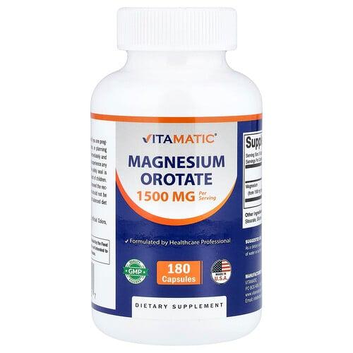 Vitamatic Magnesium Orotate 180 Capsules 500 Mg Per Capsule