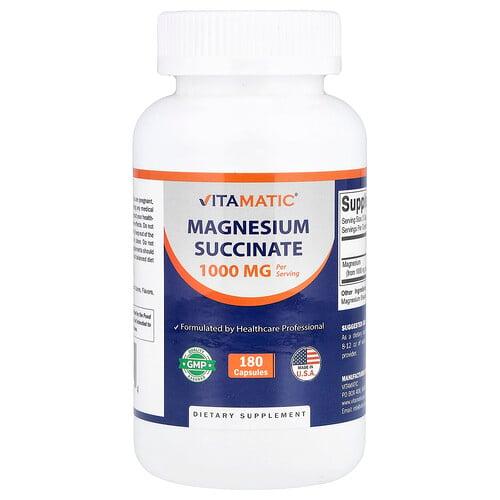 Vitamatic Magnesium Succinate 180 Capsules 500 Mg Per Capsule