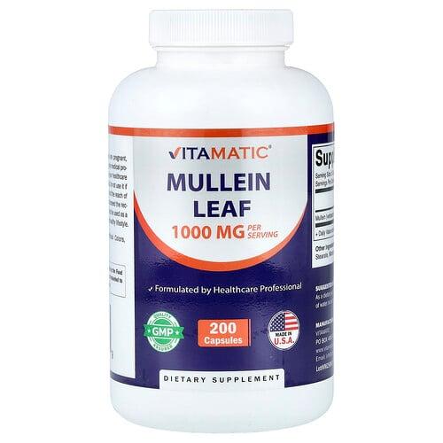 Vitamatic Mullein Leaf 200 Capsules 333 Mg Per Capsule