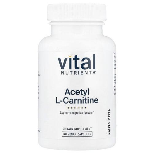 Vital Nutrients Acetyl L Carnitine 60 Vegan Capsules 500 Mg Per Capsule