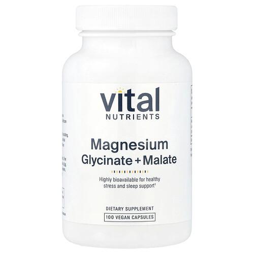 Vital Nutrients Magnesium Glycinate Malate 100 Vegan Capsules 120 Mg Per Capsule product image