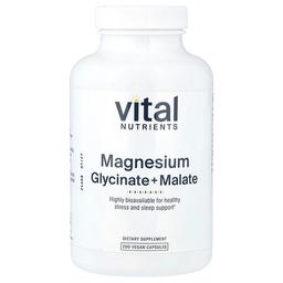 Vital Nutrients Magnesium Glycinate Malate 200 Vegan Capsules 120 Mg Per Capsule