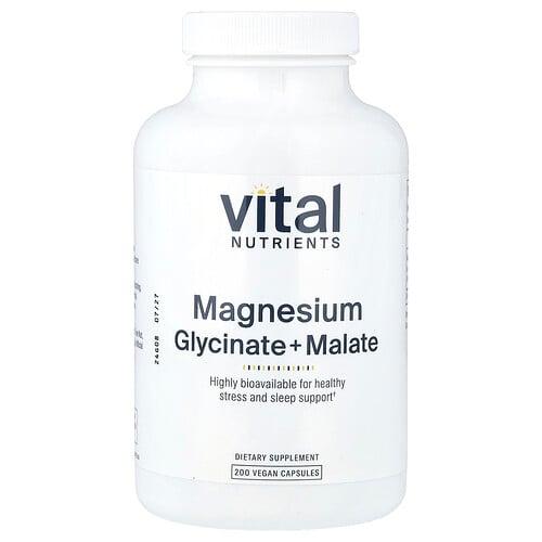 Vital Nutrients Magnesium Glycinate Malate 200 Vegan Capsules 120 Mg Per Capsule product image