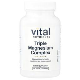 Vital Nutrients Triple Magnesium Complex 90 Vegan Capsules 250 Mg Per Capsule