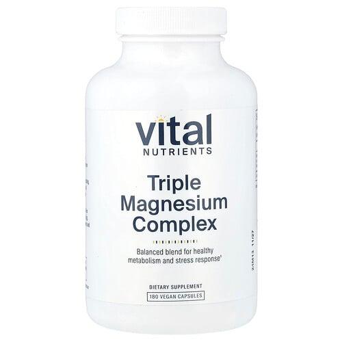 Vital Nutrients Triple Magnesium Complex 180 Vegan Capsules 250 Mg Per Capsule