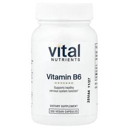 Vital Nutrients Vitamin B6 100 Vegan Capsules 100 Mg Per Capsule