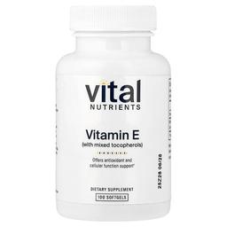 Vital Nutrients Vitamin E With Mixed Tocopherols 100 Softgels