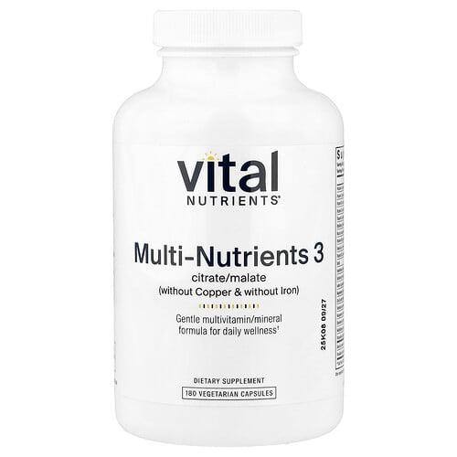 Vital Nutrients Multi Nutrients 3 180 Vegetarian Capsules