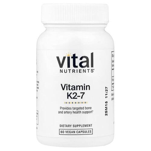 Vital Nutrients Vitamin K2 7 60 Vegan Capsules 180 Mcg Per Capsule