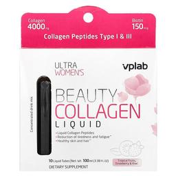 Vplab Ultra Women S Beauty Collagen Liquid Tropical Fruits Strawberry Kiwi 10 Liquid Tubes 3 38 Fl Oz 100 Ml
