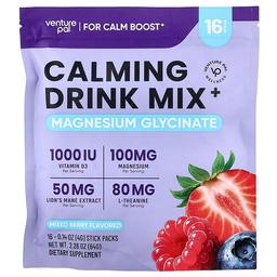 Venture Pal Calming Drink Mix Magnesium Glycinate Mixed Berry 16 Stick Packs 0 14 Oz 4 G Each