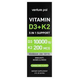 Venture Pal Vitamin D3 K2 Lemon Lime 2 Fl Oz 60 Ml
