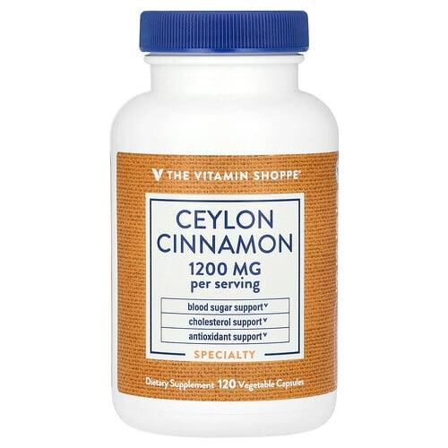 The Vitamin Shoppe Ceylon Cinnamon 120 Vegetable Capsules 600 Mg Per Capsule
