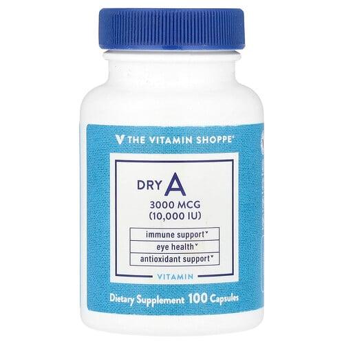 The Vitamin Shoppe Dry A 3 000 Mcg 10 000 Iu 100 Capsules