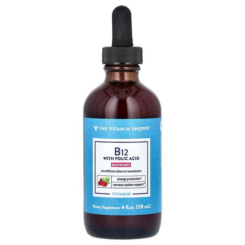 The Vitamin Shoppe Vitamin B12 With Folic Acid Raspberry 4 Fl Oz 118 Ml product image