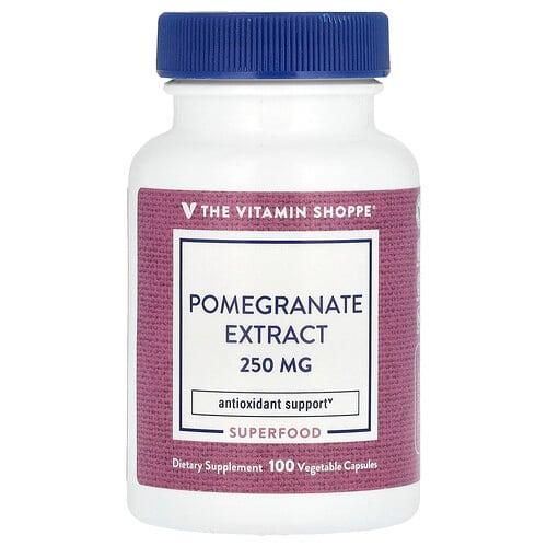 The Vitamin Shoppe Pomegranate Extract 250 Mg 100 Vegetable Capsules