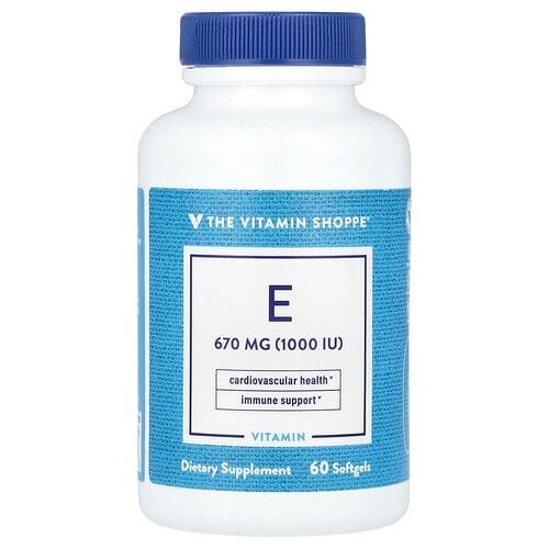 The Vitamin Shoppe Vitamin E 670 Mg 1 000 Iu 60 Softgel product image