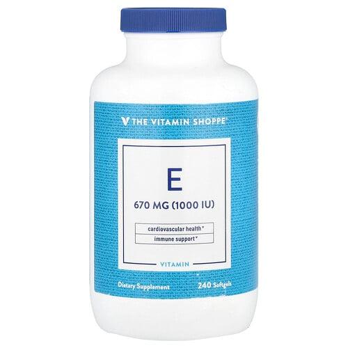 The Vitamin Shoppe Vitamin E 670 Mg 1 000 Iu 240 Softgels