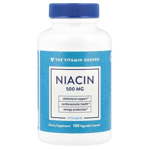 The Vitamin Shoppe Niacin 500 Mg 100 Vegetable Capsules
