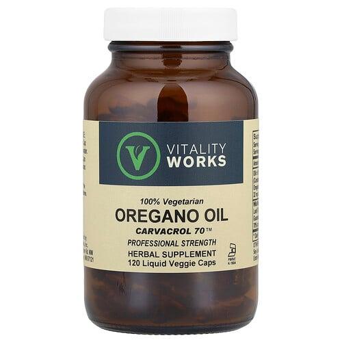 Vitality Works Oregano Oil Carvacrol 70 510 Mg 120 Liquid Veggie Caps