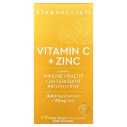Viva Naturals Vitamin C Zinc 250 Veggie Capsules