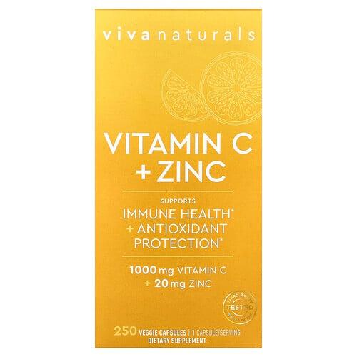 Viva Naturals Vitamin C Zinc 250 Veggie Capsules