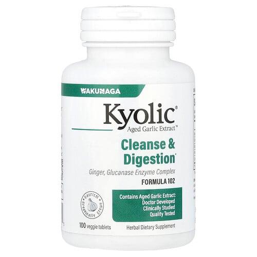 Kyolic Aged Garlic Extract Cleanse Digestion Formula 102 100 Veggie Tablets