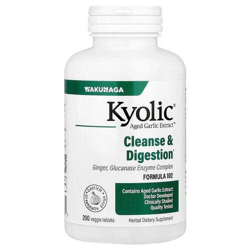 Kyolic Aged Garlic Extract Cleanse Digestion Formula 102 200 Veggie Tablets