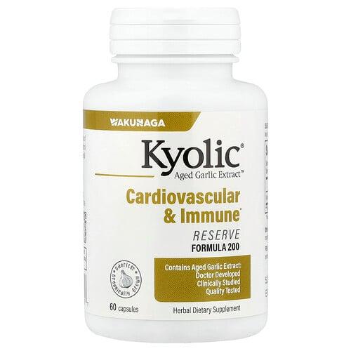 Kyolic Aged Garlic Extract Cardiovascular Immune Reserve Formula 200 60 Capsules 600 Mg Per Capsule