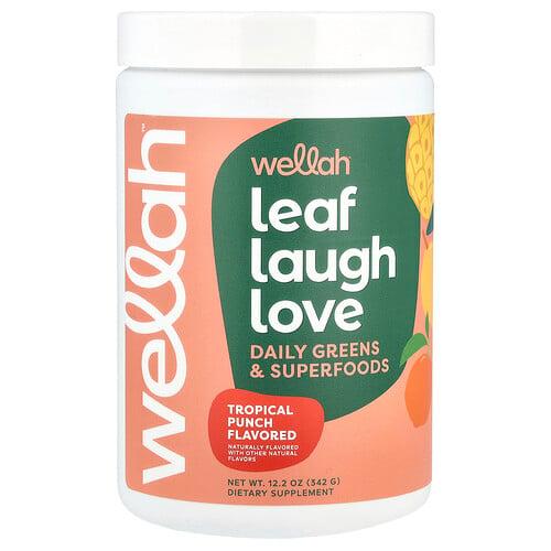 Wellah Leaf Laugh Love Daily Greens Superfood Tropical Punch 12 2 Oz 342 G