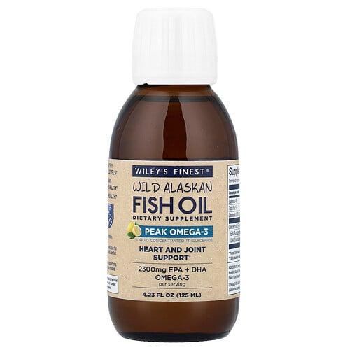 Wiley S Finest Wild Alaskan Fish Oil Peak Omega 3 Natural Lemon 4 23 Fl Oz 125 Ml product image