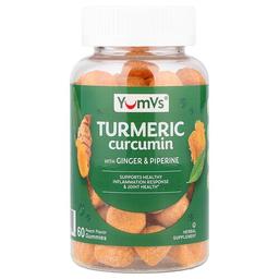 Yumvs Turmeric Curcumin With Ginger Piperine Gummies Peach 60 Gummies