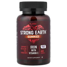 Yumvs Strong Earth Gummies Iron With Vitamin C Grape 60 Gummies