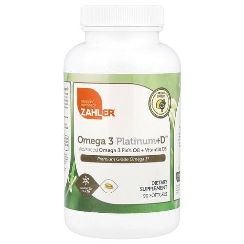 Zahler Omega 3 Platinum D Advanced Omega 3 Fish Oil Vitamin D3 90 Softgels product image