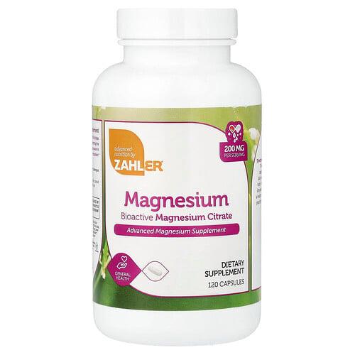 Zahler Magnesium Bioactive Magnesium Citrate 200 Mg 120 Capsules