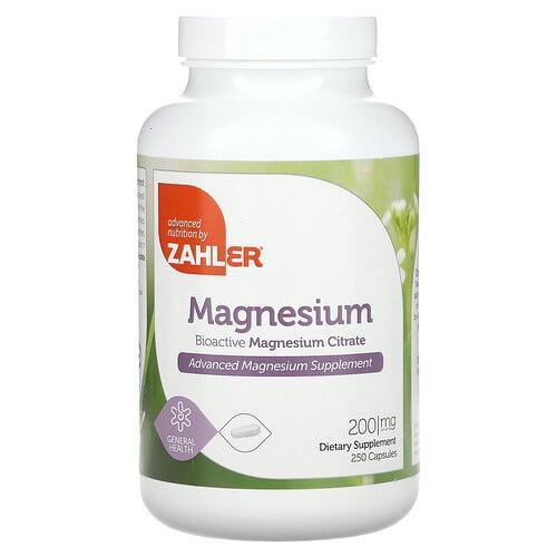 Zahler Magnesium Bioactive Magnesium Citrate 200 Mg 250 Capsules product image