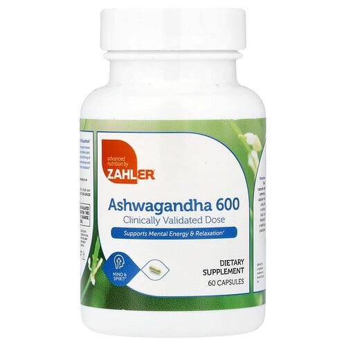 Zahler Ashwagandha 600 Clinically Validated Dose Supports Mental Energy Relaxation 60 Capsules 300 Mg Per Capsule
