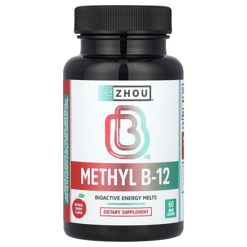 Zhou Nutrition, 메틸 B-12, 천연 체리 맛, 5,000mcg, 소형 사탕 정제 60정 product image
