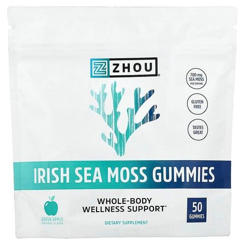 Zhou Nutrition Irish Sea Moss Gummies Green Apple 50 Gummies 350 Mg Per Gummy product image
