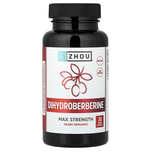 Zhou Nutrition Dihydroberberine 30 Veggies Capsules 100 Mg Per Capsule