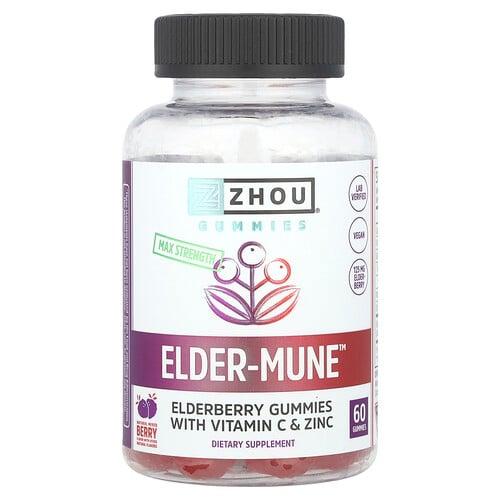 Zhou Nutrition Elder Mune Max Strength Natural Mixed Berry 60 Gummies
