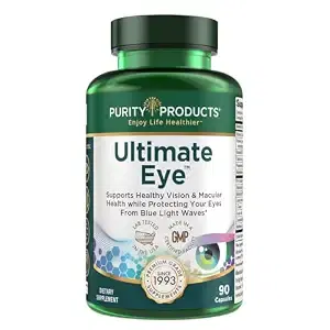 Purity Products Ultimate Eye Support - Lutein 10mg, Lutemax 2020, Alpha Lipoic Acid 100mg, Zeaxanthin Eye Vitamin 2mg - Clinical Research - Blue Light Wave Protection - 90 Capsules product image