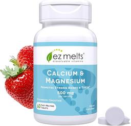 EZ Melts Calcium and Magnesium Supplement with Vitamin D3, Sugar-Free, 1-Month Supply